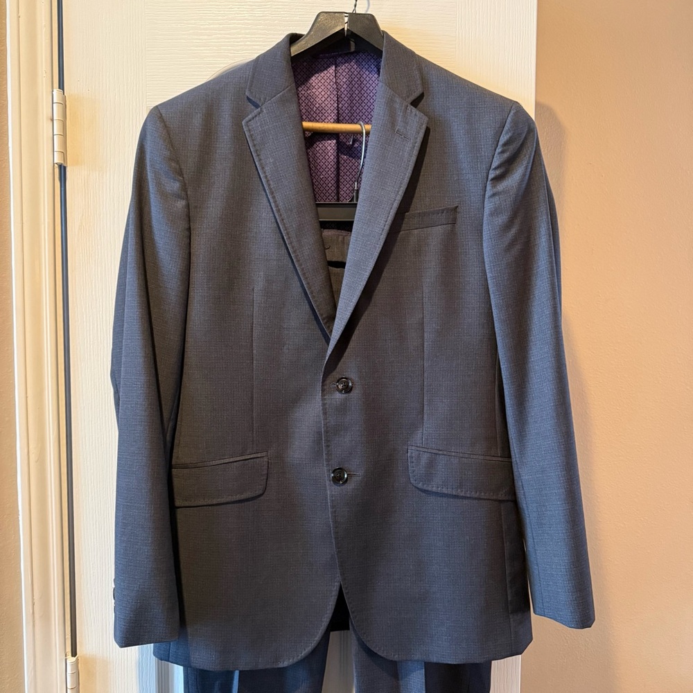 Ted Baker Suit Jacket Pants Men's Classic Charcoal Dark Gray London Endurance
